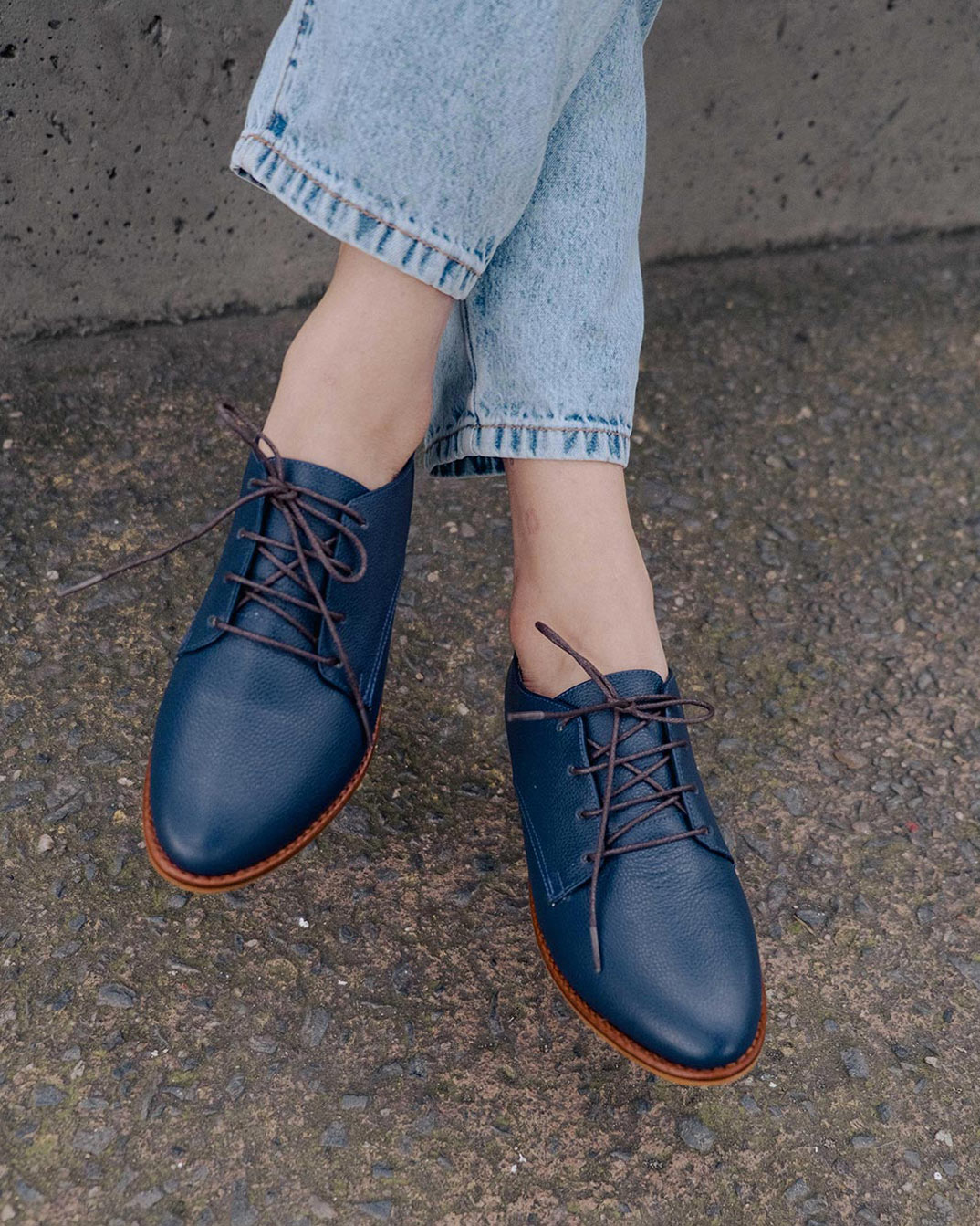 Azuleja leather Oxford zapatos cuero azul turqui casulaes colombia bogota
